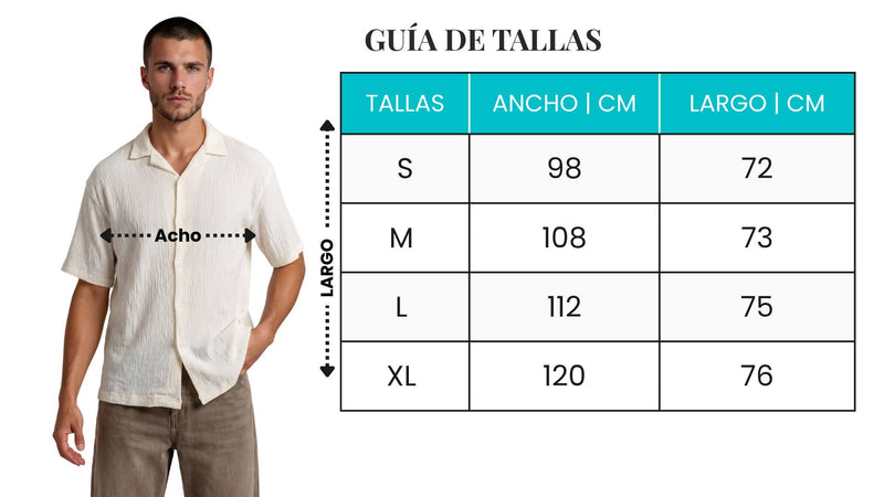 Guía de tallas - Camisa Resort Texturizada