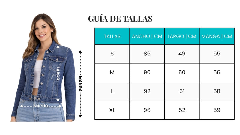 Guía de tallas - Jacket denim para mujer – Cambridge Polo Club