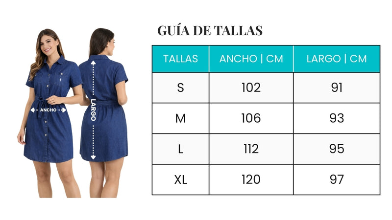 Guía de tallas - Vestido Denim Stretch