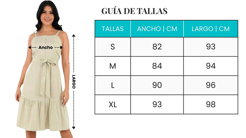 Guía de tallas - Vestido Tirantes Verano