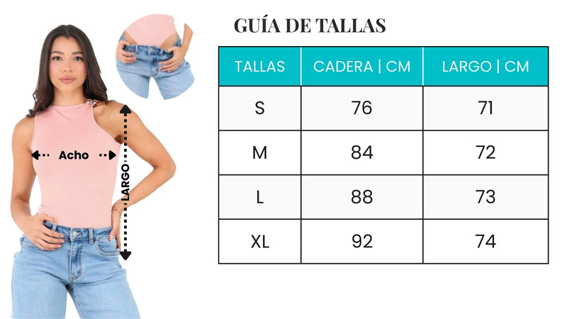 Guía de tallas - Body Mujer Halter Moldeador