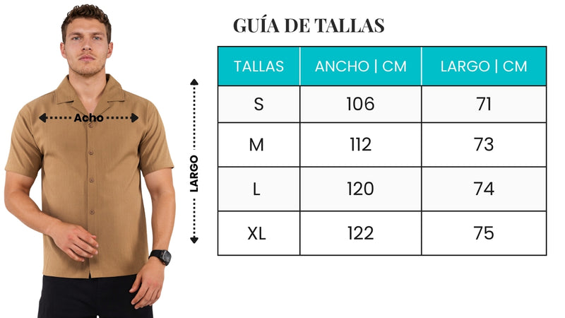 Guía de tallas - Camisa casual texturizada resort