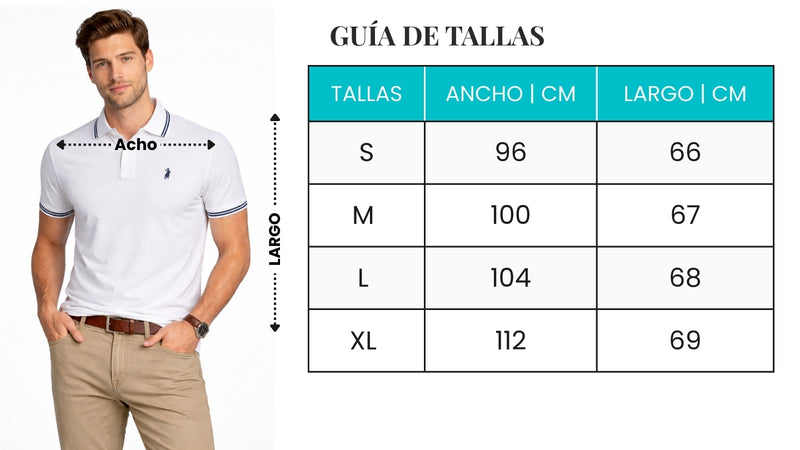 Guía de tallas - Camisa Polo Jersey Premium