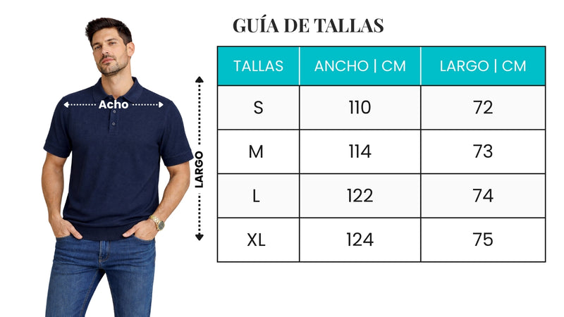 Guía de tallas - Camisa Polo Textura Waffle