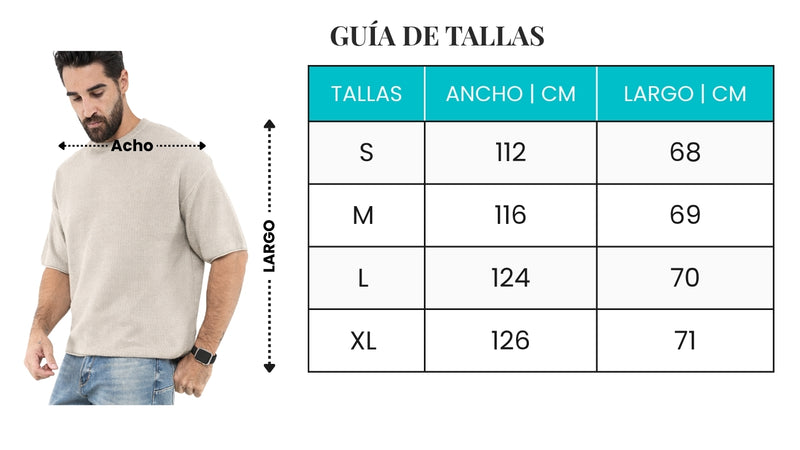 Guía de tallas - Camiseta Boxy Fit de Textura